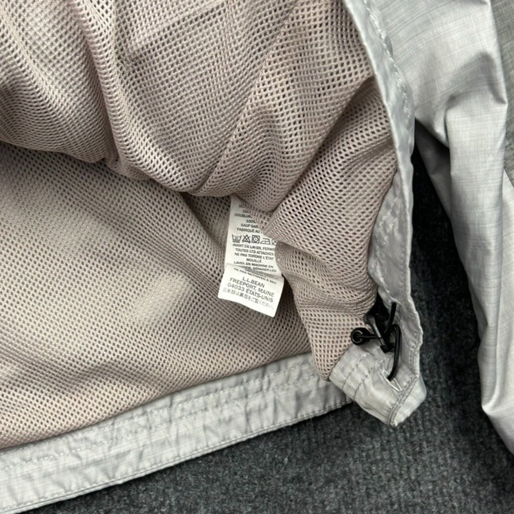 LL Bean Women's XL PET Jacket Long Sleeve Gray Two Tone Windbreaker Full Zip - Picture 6 of 12